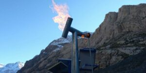 Quemador en operación